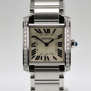 Cartier Tank Francaise, W4TA0009 Factory Diamonds, 2022